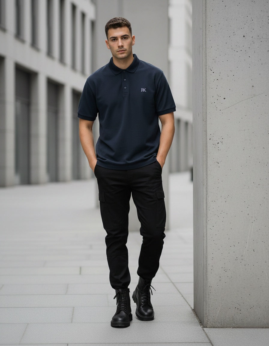Men's Polo Black & Navy Blue Colour