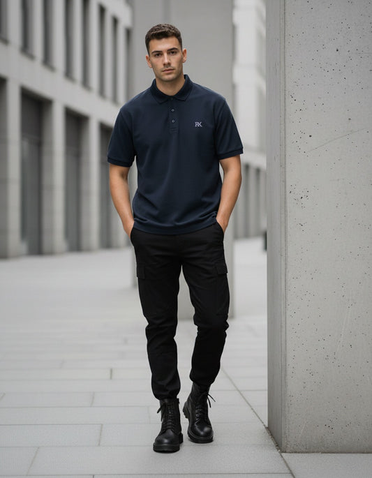Men's Polo Black & Navy Blue Colour