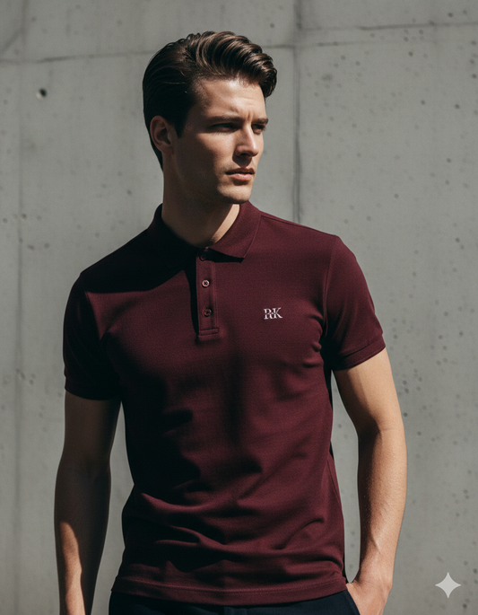 Men's Polo Maroon & Royal Blue
